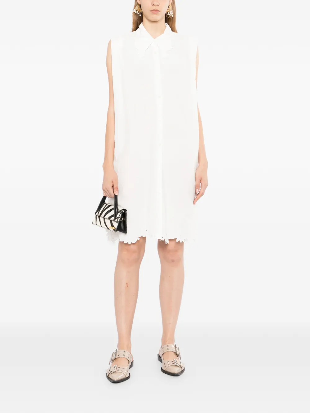JNBY Blousejurk met geborduurde bloemen Beige
