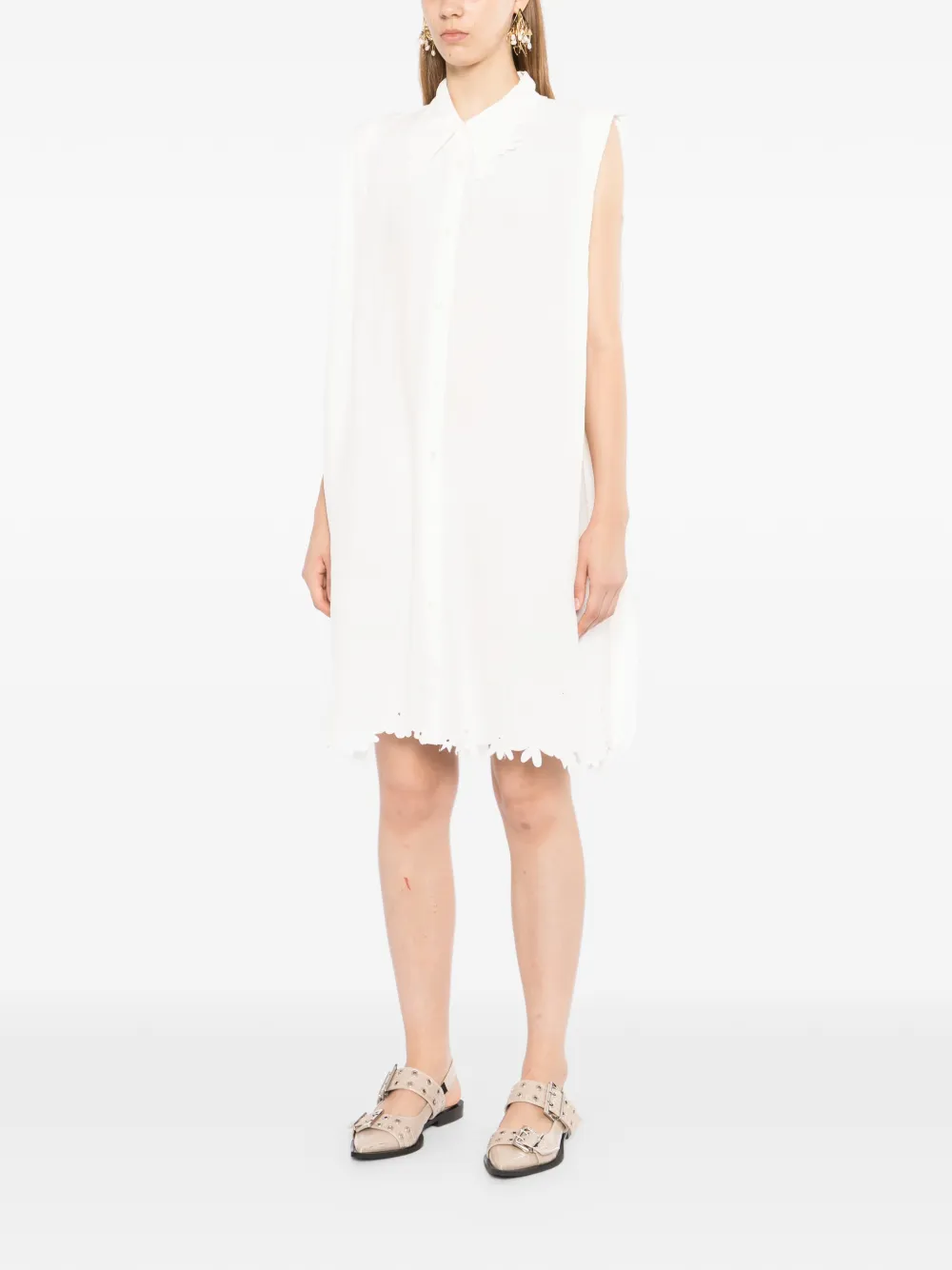 JNBY Blousejurk met geborduurde bloemen Beige