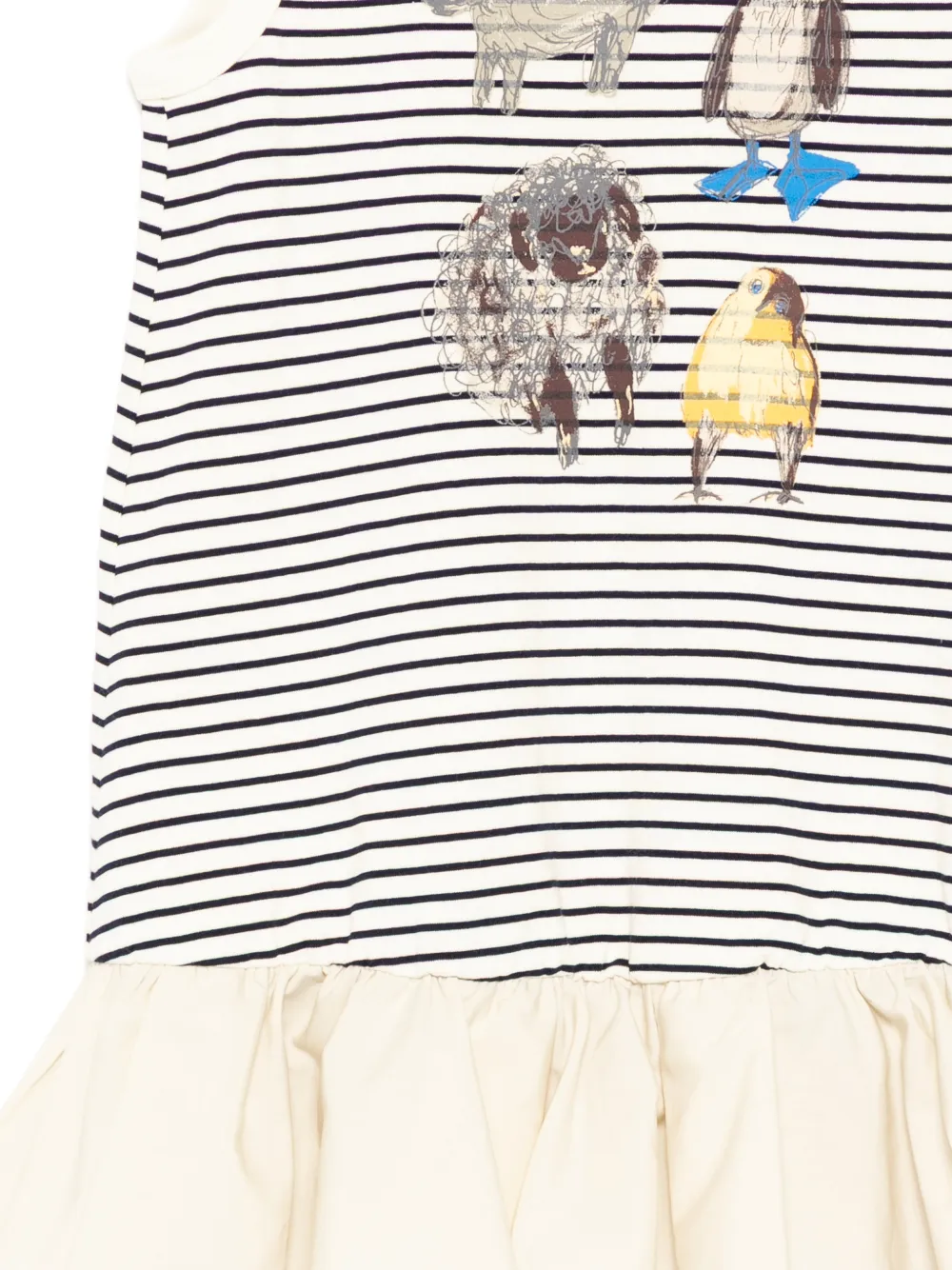 jnby by JNBY Gestreepte jurk met ruches Beige