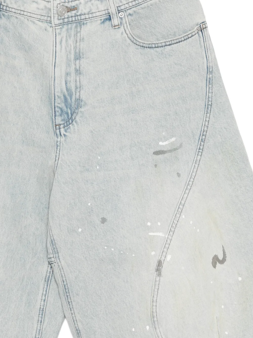 CROQUIS Denim shorts met verfspatten Blauw