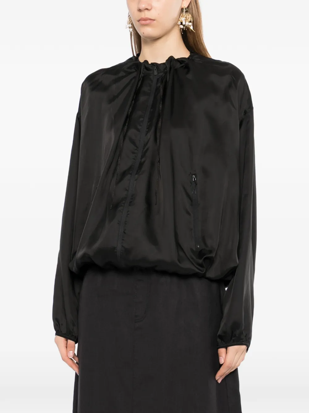 JNBY Oversized satijnen jack Zwart