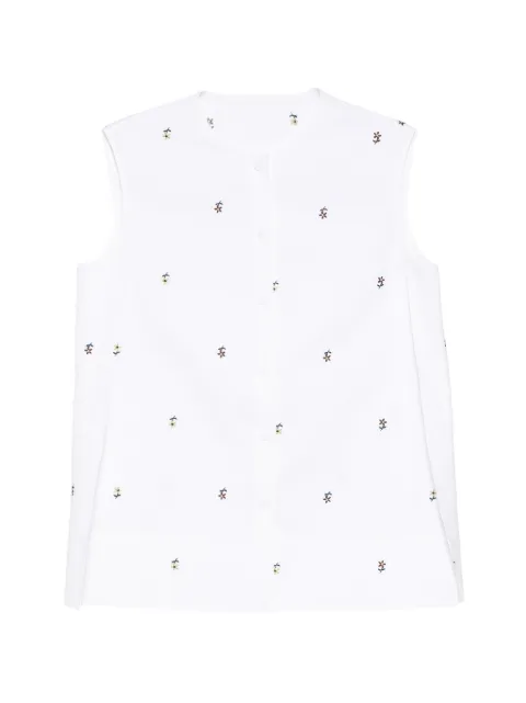 LESS floral-embroidered vest