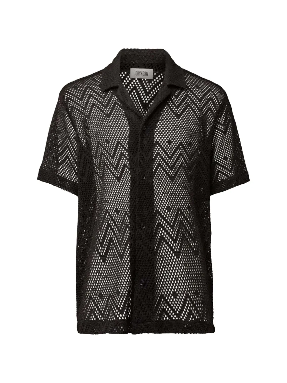 Drykorn Bijan 02 crochet-knit short-sleeve shirt - Braun