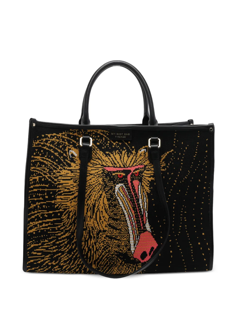 MY BEST BAG Atena Ethology baboon-intarsia tote bag - Giallo