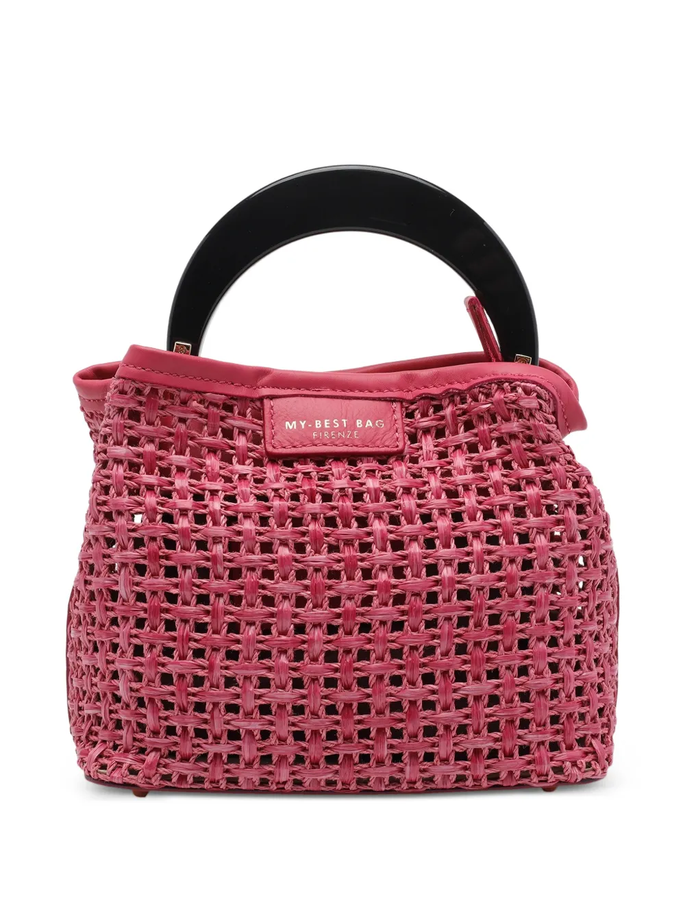MY BEST BAG woven leather-trim tote bag - Rosa