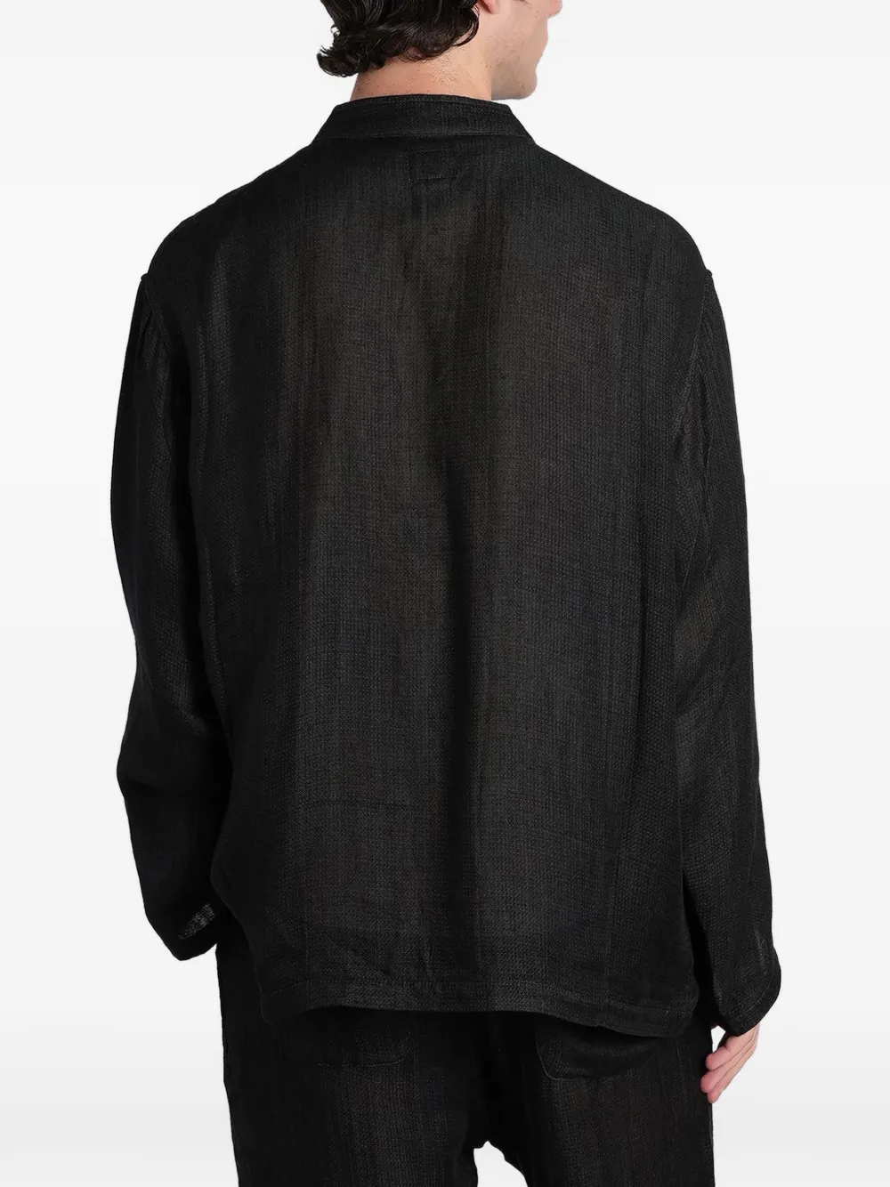 Needles Shirtjack met ronde opstaande kraag Groen