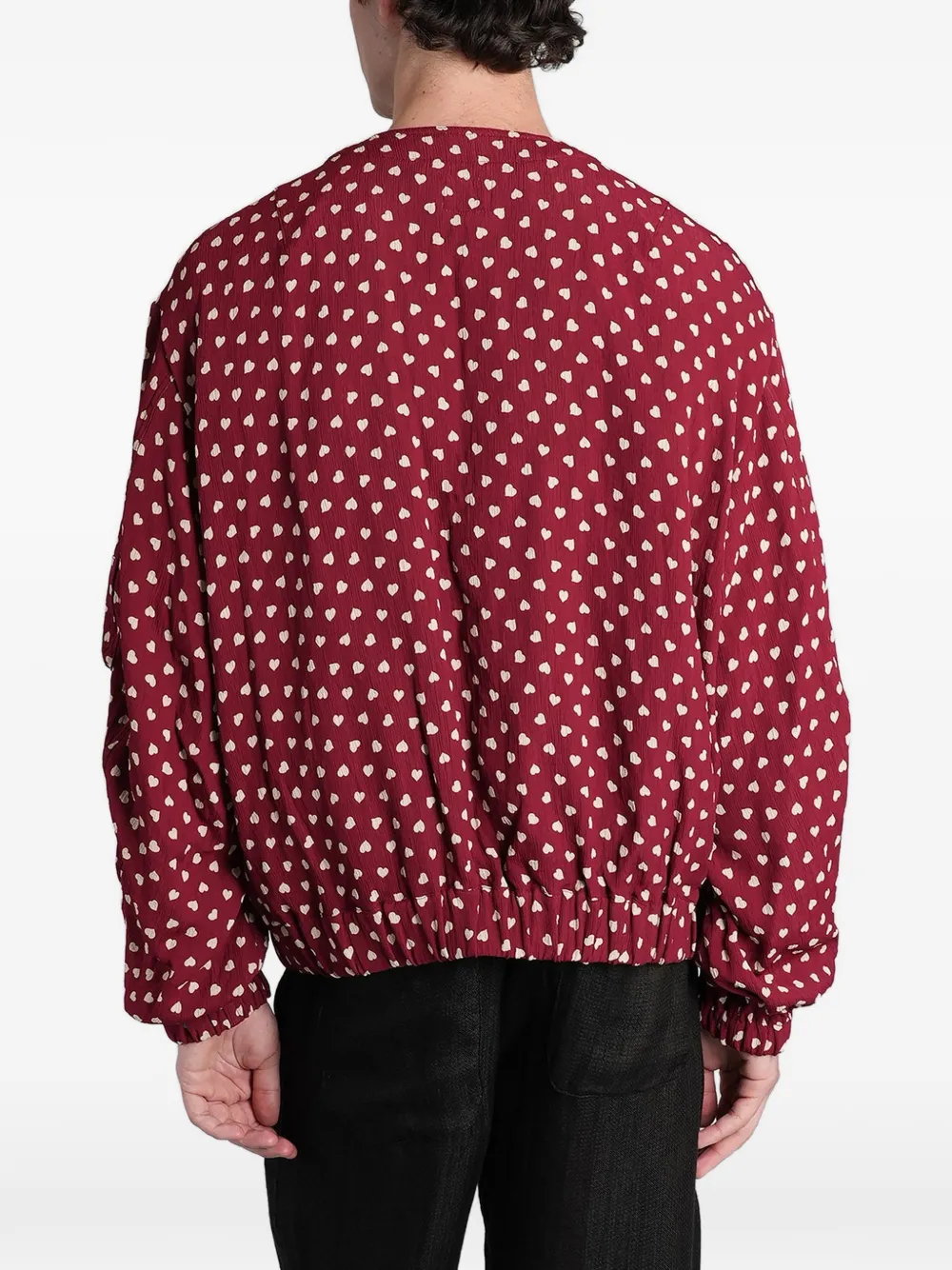 Needles Bomberjack met hartprint Rood