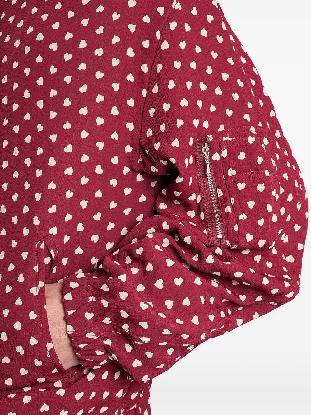 Needles Bomberjack met hartprint Rood