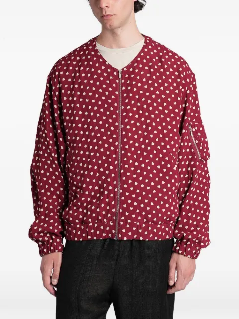 Needles heart-print bomber jacket