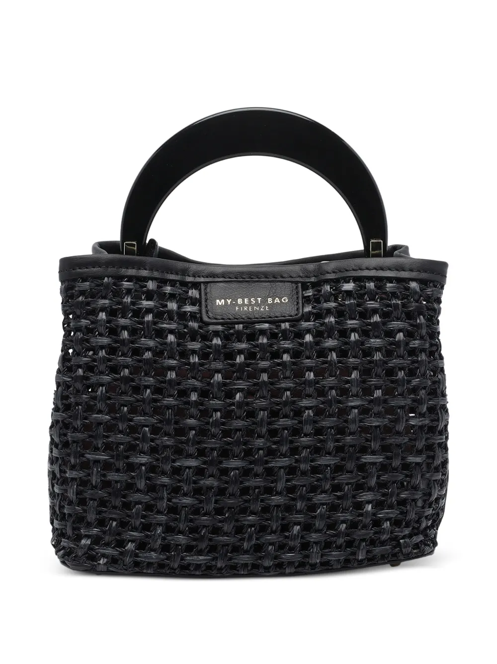 MY BEST BAG woven leather-trim totebag - Nero