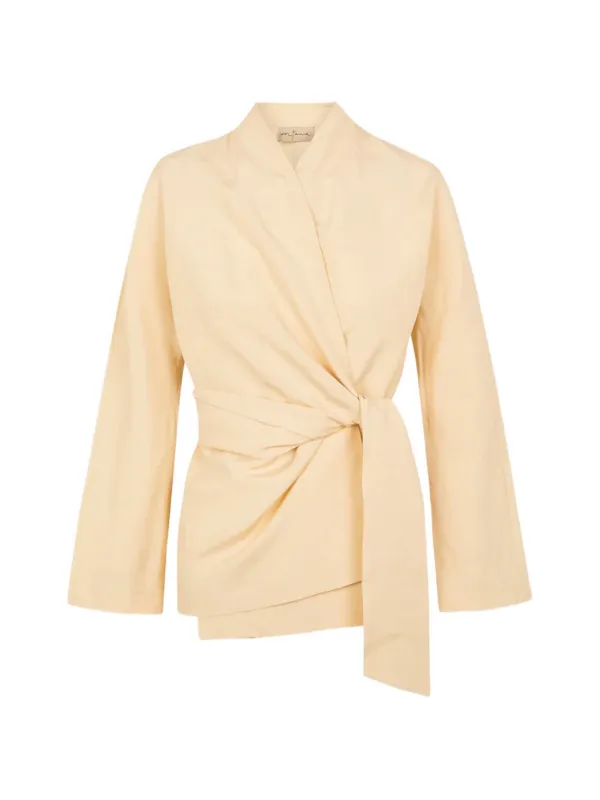 Cortana Simona Tie-waist Jacket in Neutrals
