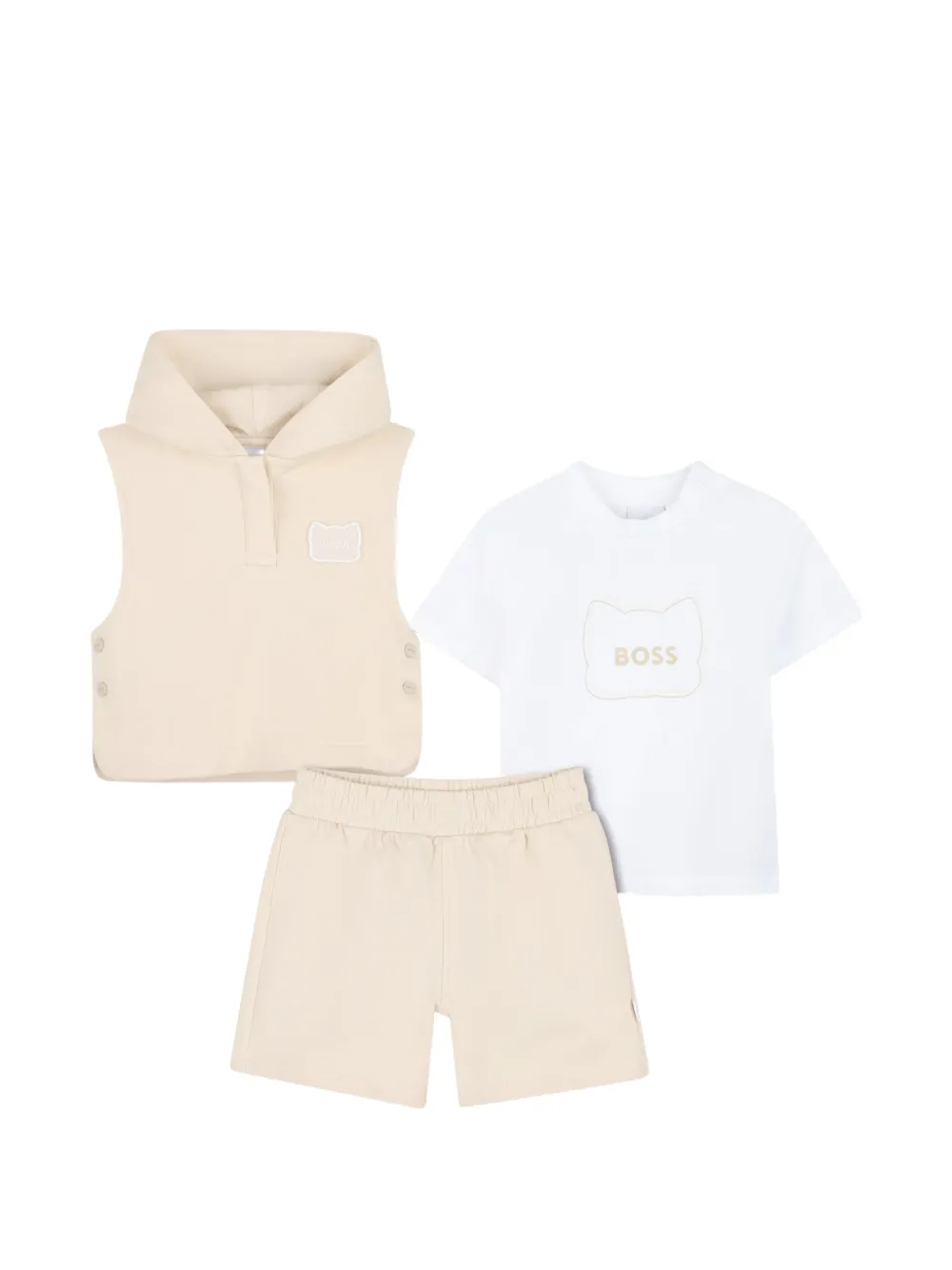 BOSS Kidswear logo-detail shorts set - Neutrals