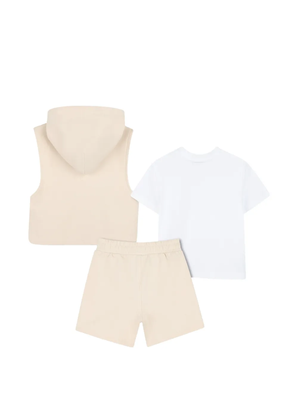 BOSS Kidswear Shortsset met logodetail Beige