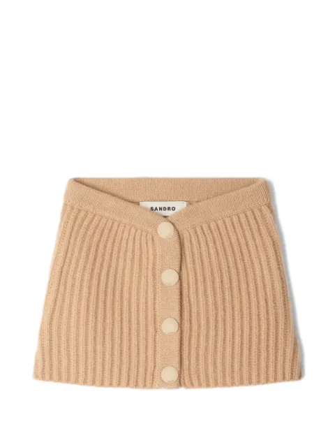 SANDRO ribbed button-front scarf