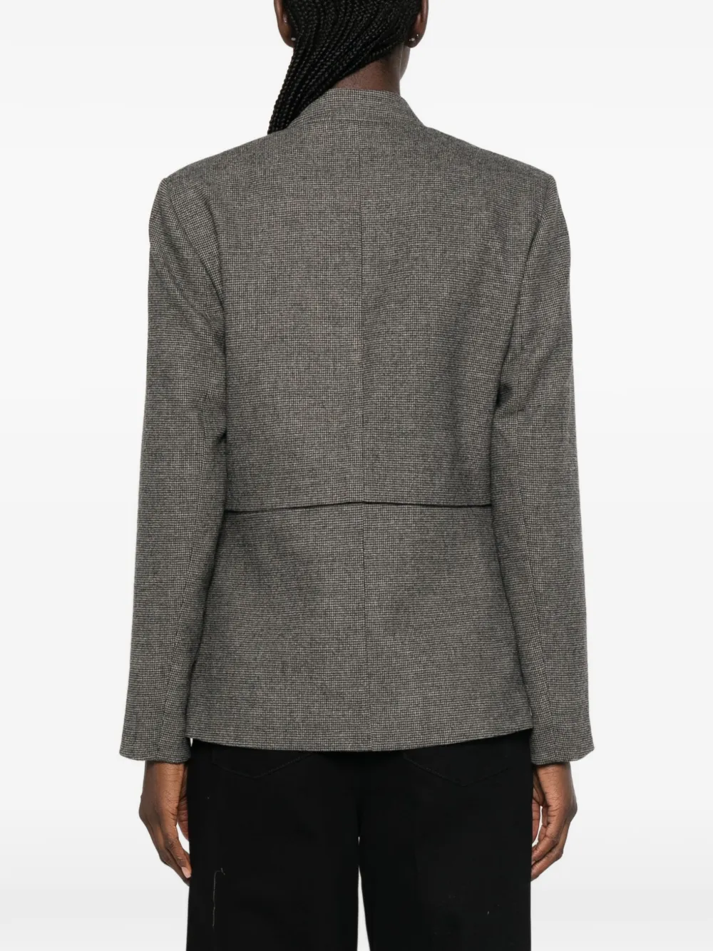 SANDRO Blazer verfraaid met kristallen en pied-de-poule print Grijs