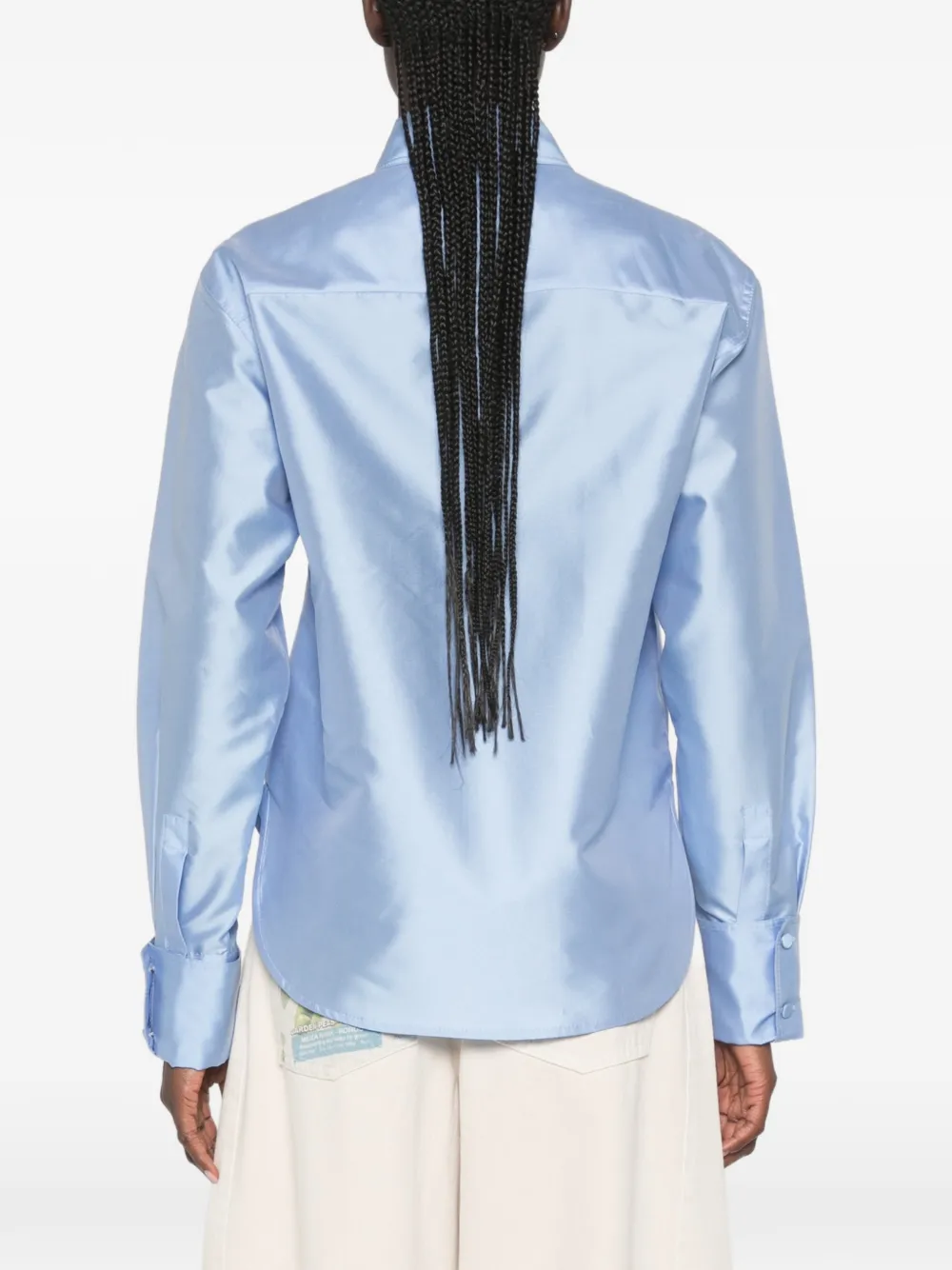 SANDRO Satijnen blouse met verfraaiing Blauw