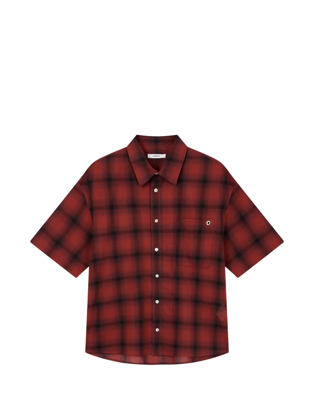 TOMBOY check-pattern short-sleeve shirt - Rosso