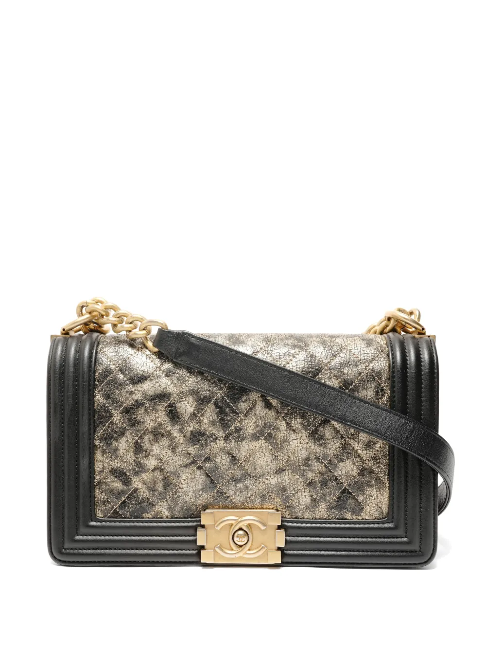 CHANEL Pre-Owned 2018-2019 Boy quilted shoulder bag - Oro