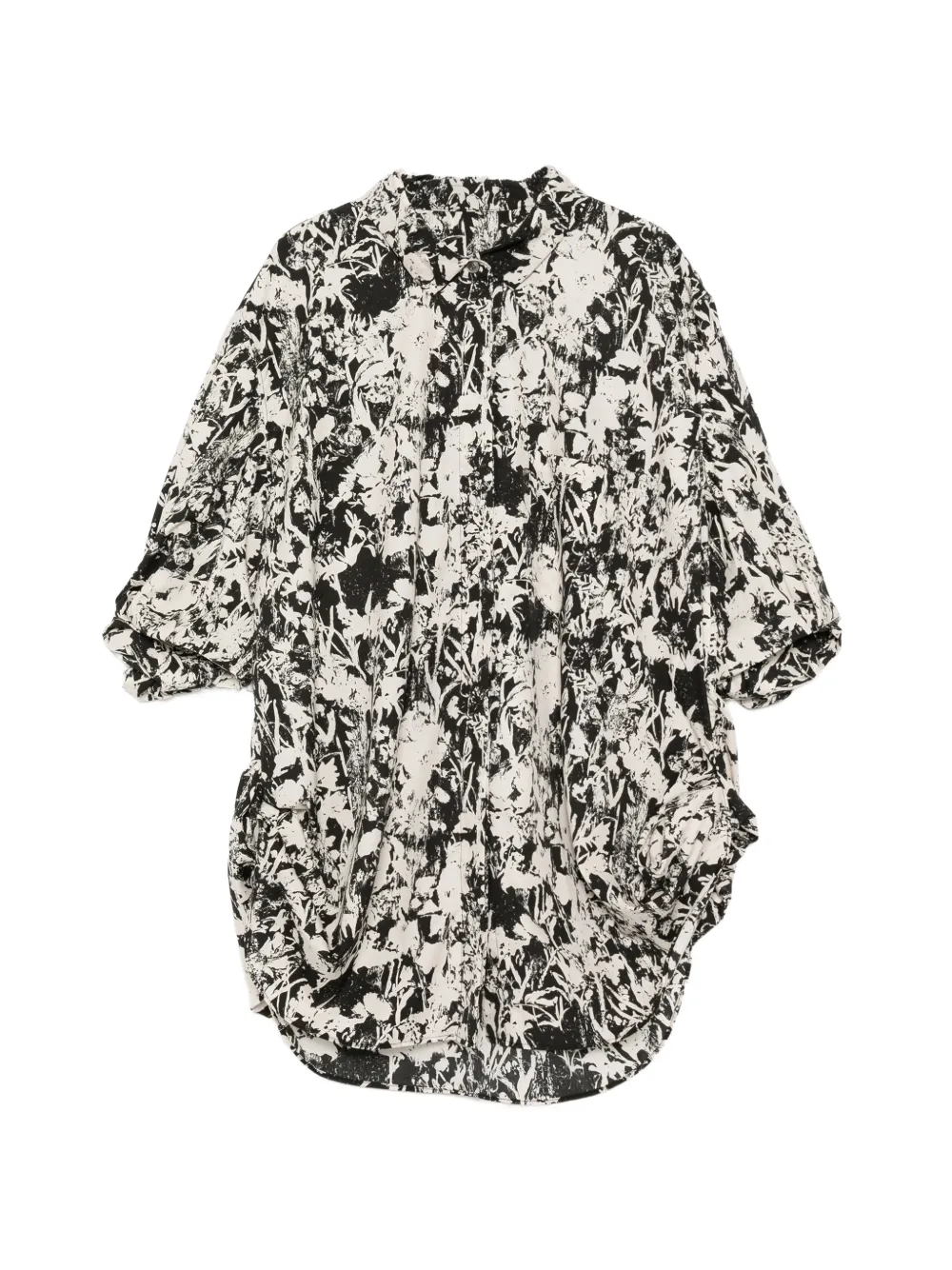 JNBY floral-print gathered shirt - Nude