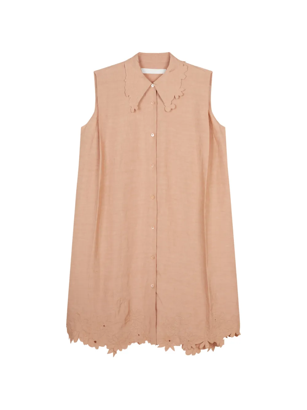 JNBY scalloped-hem shirt dress - Neutrals
