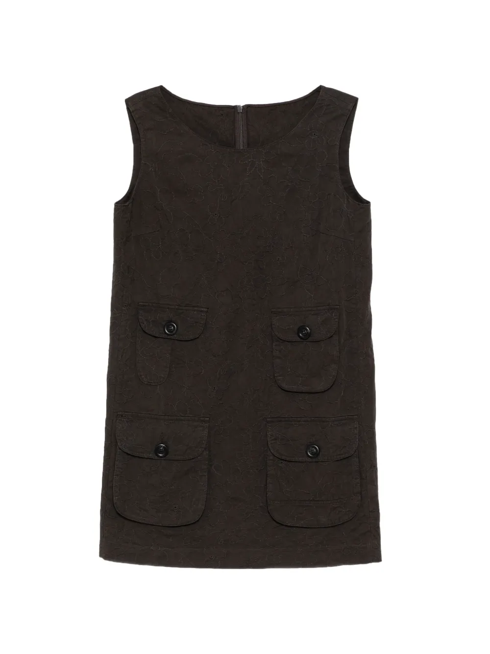 JNBY floral-embroidered utility dress - Nero