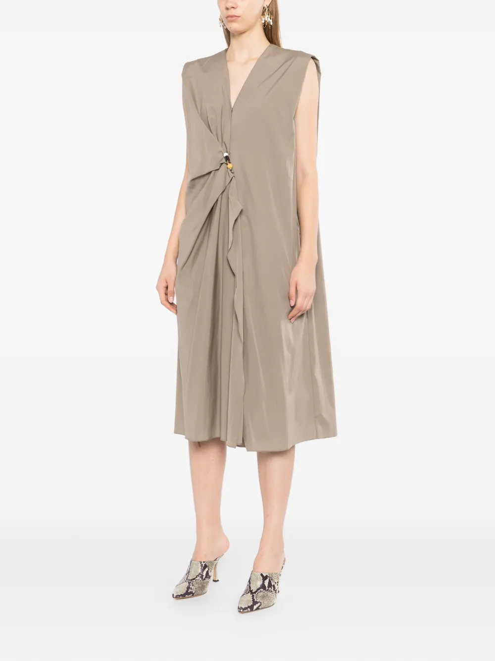 JNBY Gedeconstrueerde mouwloze jurk Beige
