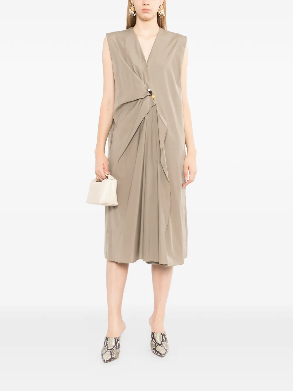 JNBY Gedeconstrueerde mouwloze jurk Beige