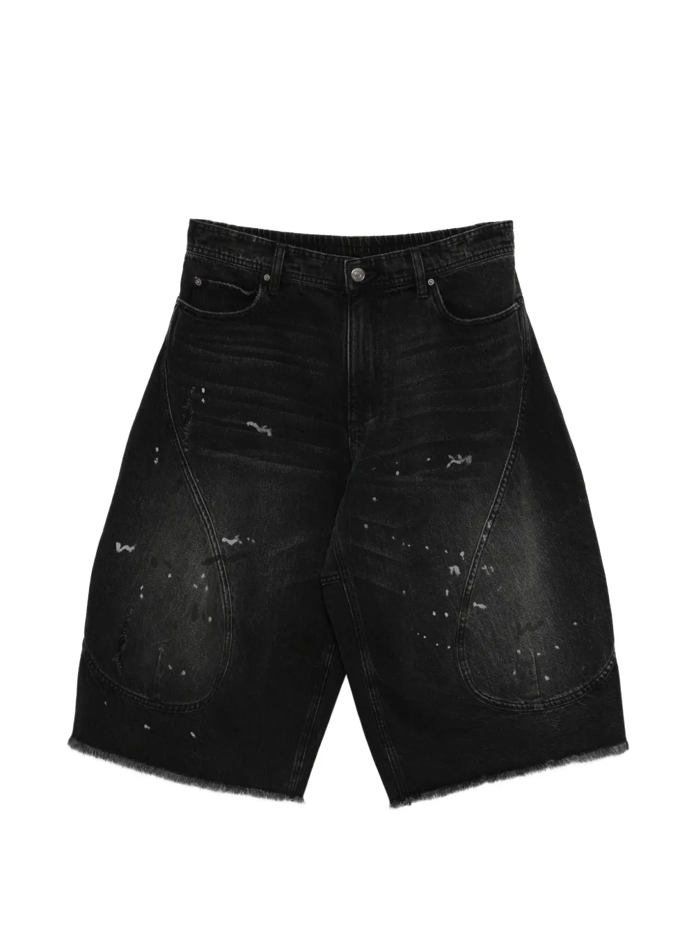 CROQUIS Shorts denim con stampa - Nero