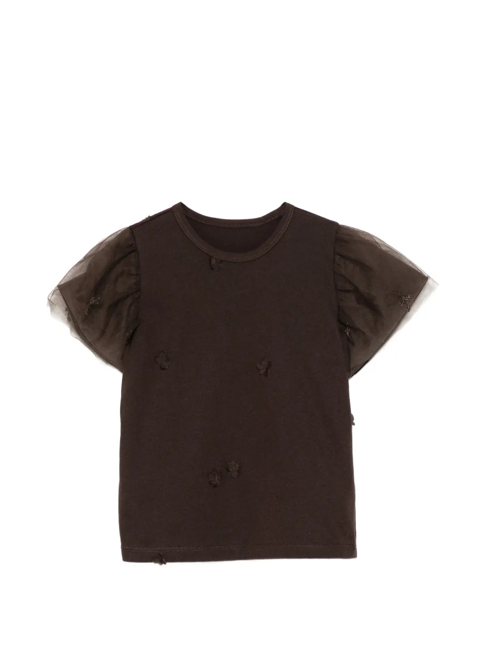 jnby by JNBY T-shirt con maniche in tulle - Marrone