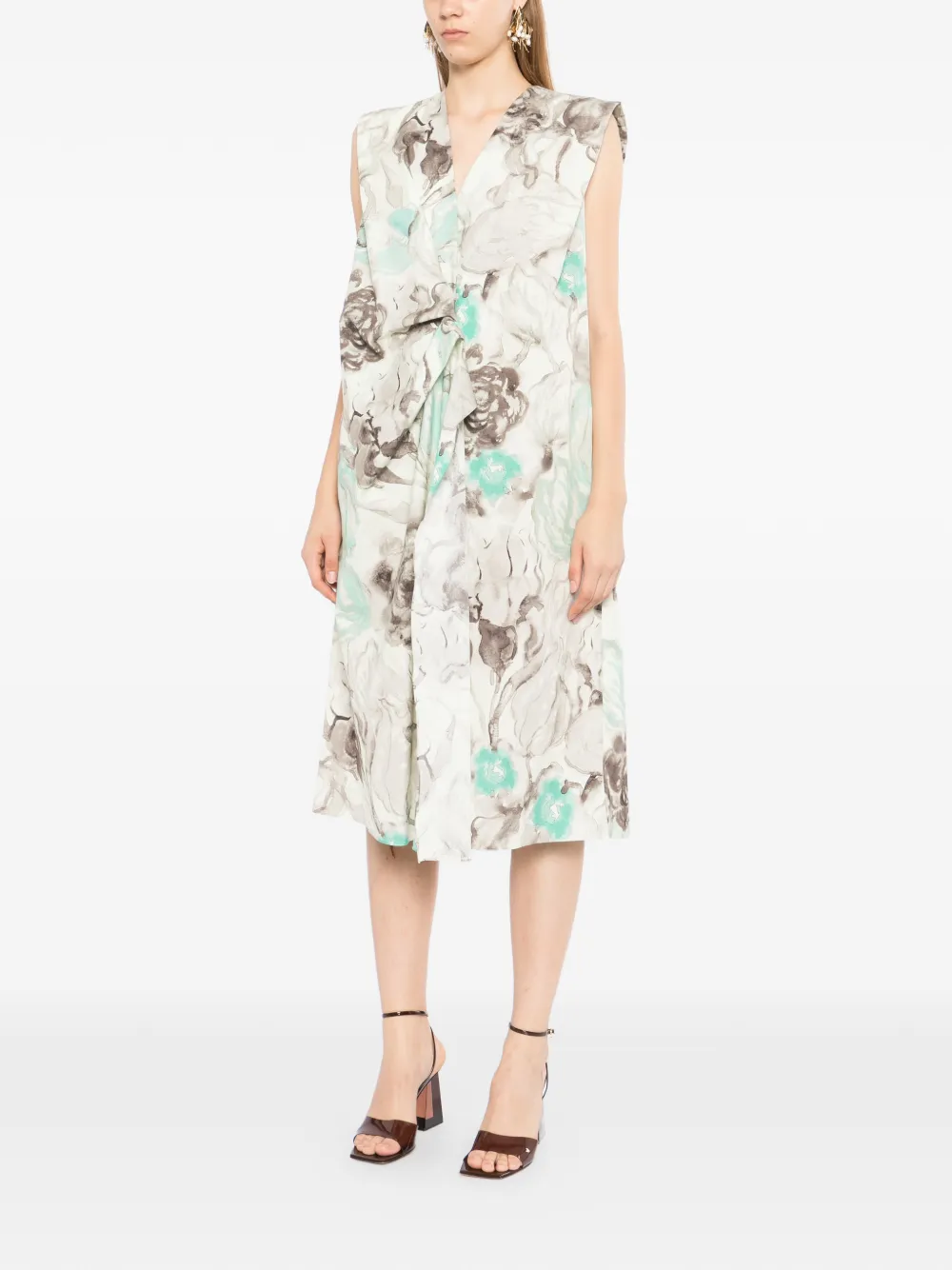 JNBY Oversized jurk met bloemenprint Groen