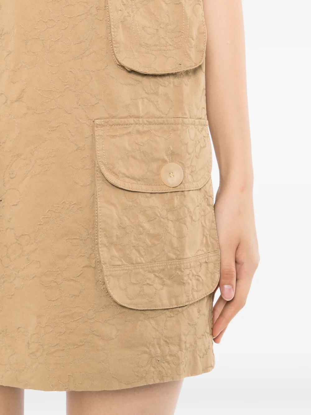 JNBY Cargo jurk met geborduurde bloemen Bruin