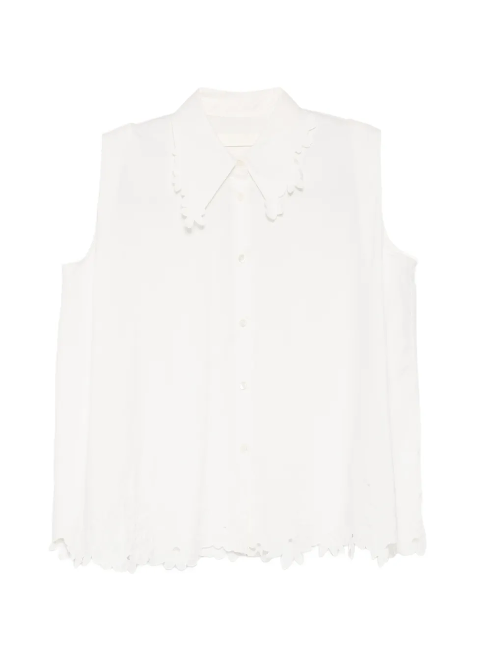 JNBY embroidered sleeveless shirt - Bianco