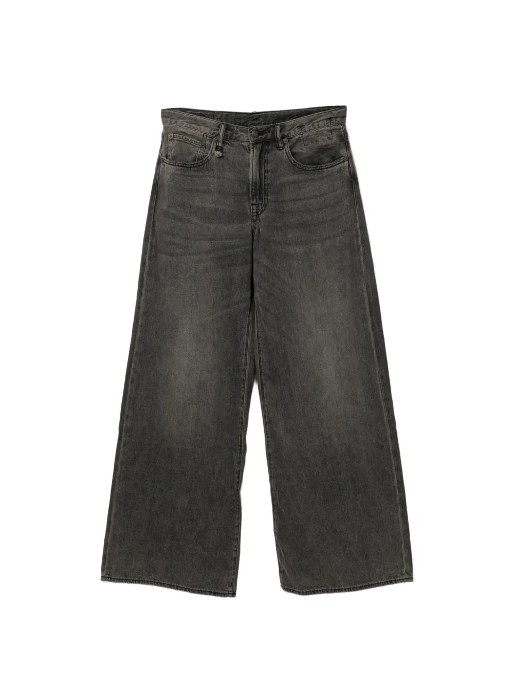 R13 Ausgeblichene Wide-Leg-Jeans - Grau