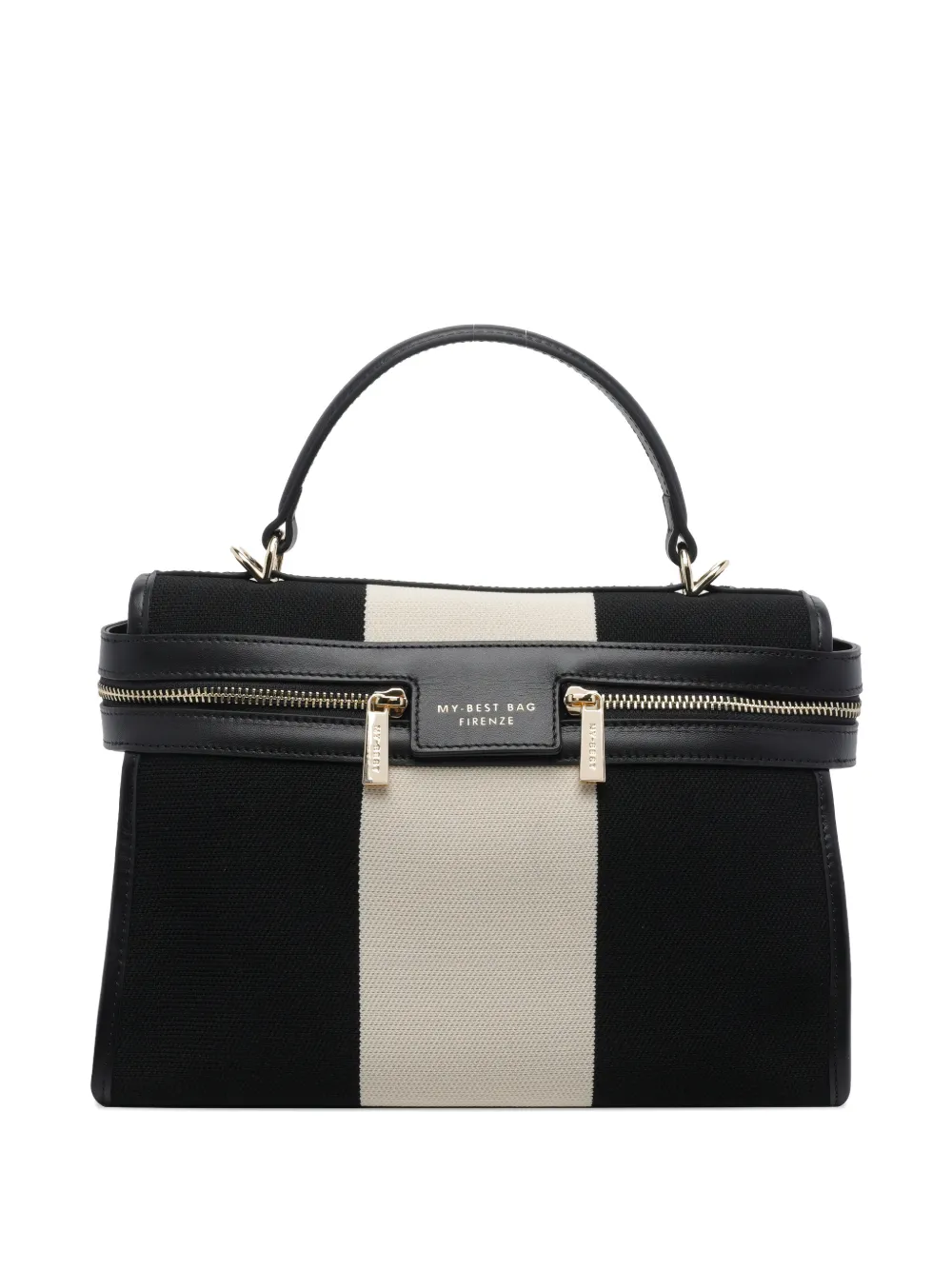 MY BEST BAG Bazaar striped shoulder bag - Nero