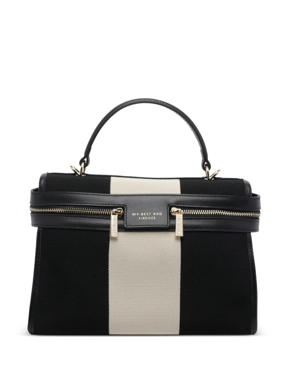 MY BEST BAG Bazaar striped shoulder bag - Nero