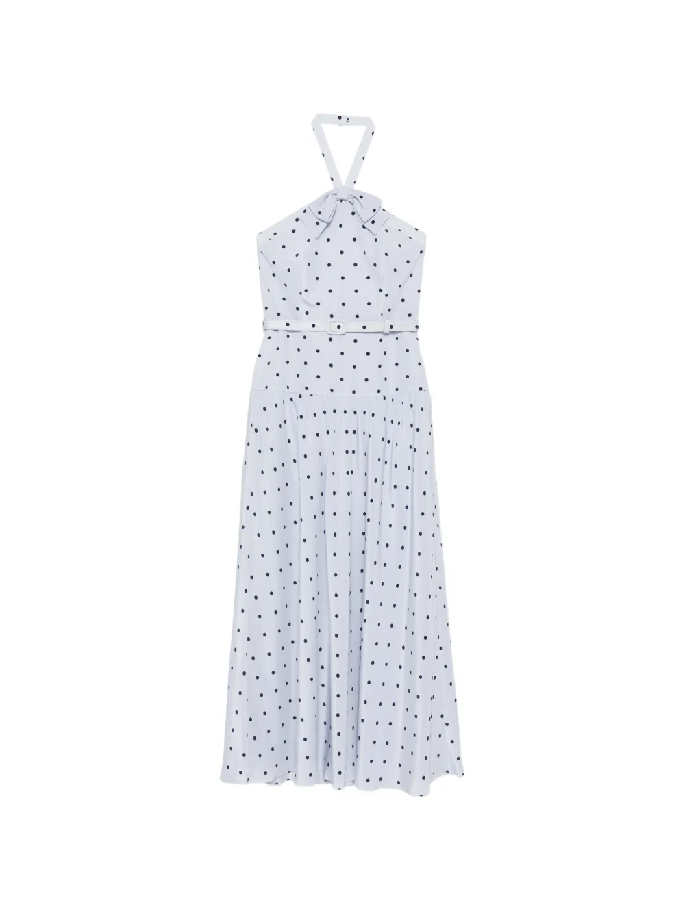 Alessandra Rich polka-dot halter-neck midi dress - Blue