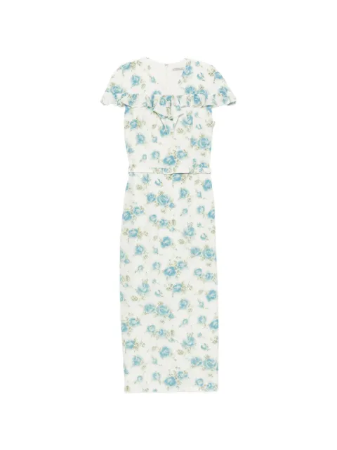Alessandra Rich floral-print ruffled midi dress