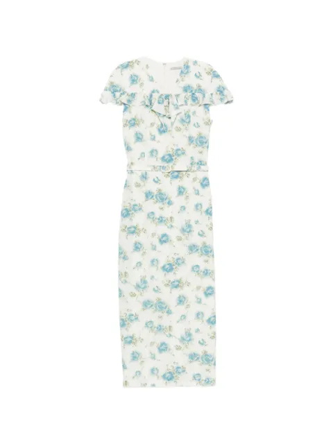 Alessandra Rich floral-print ruffled midi dress