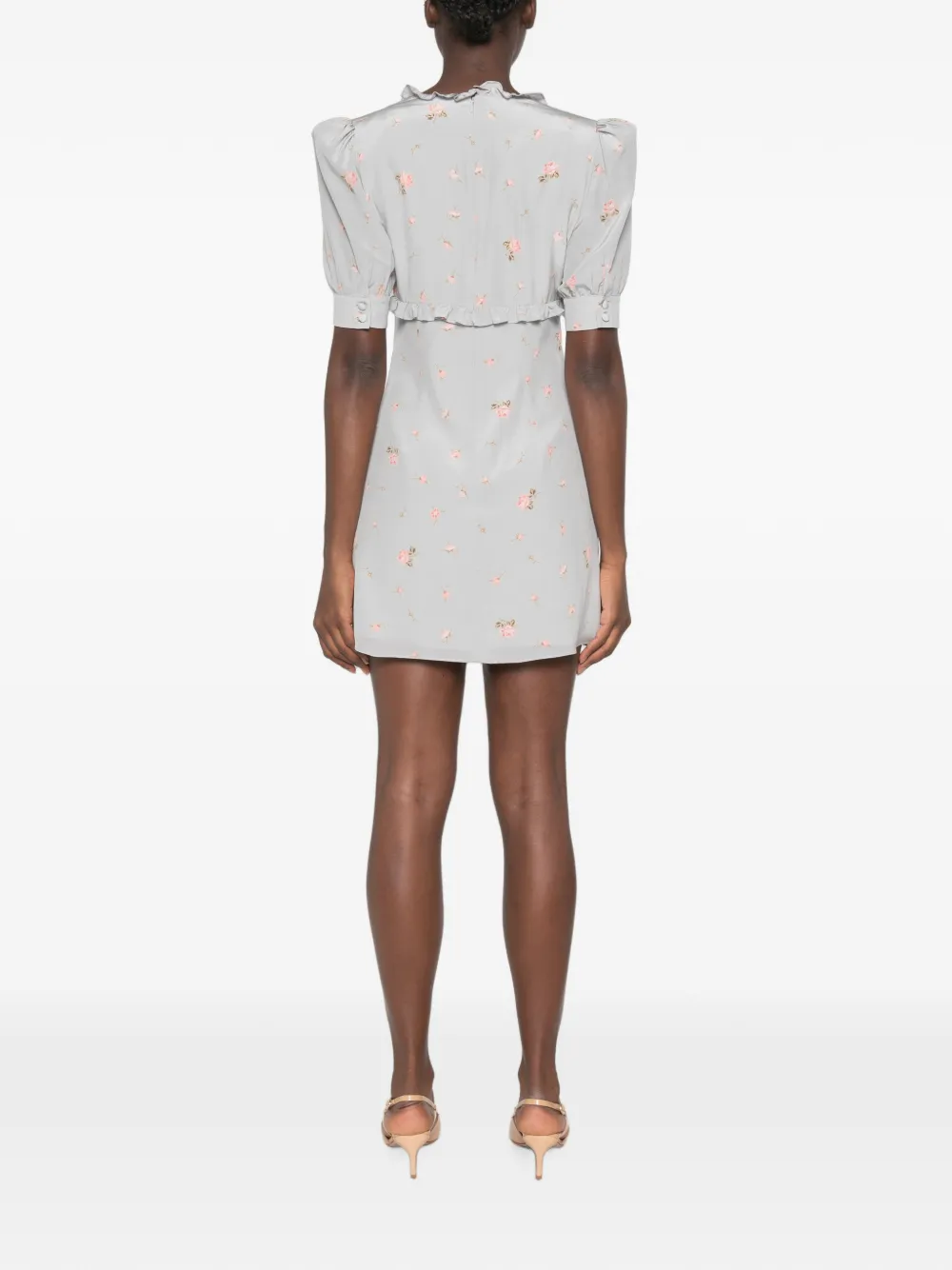 Alessandra Rich Mini-jurk met bloemenprint Grijs