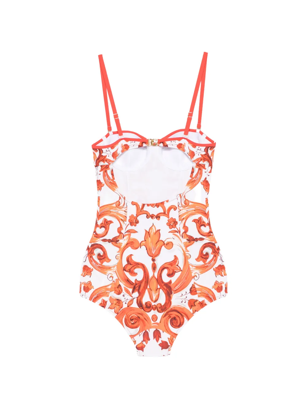 Dolce & Gabbana Maiolica-print swimsuit Wit
