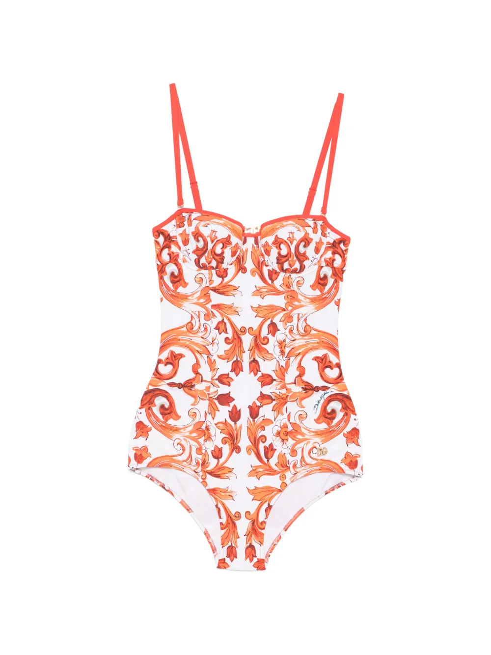 Dolce & Gabbana Maiolica-print swimsuit - Bianco
