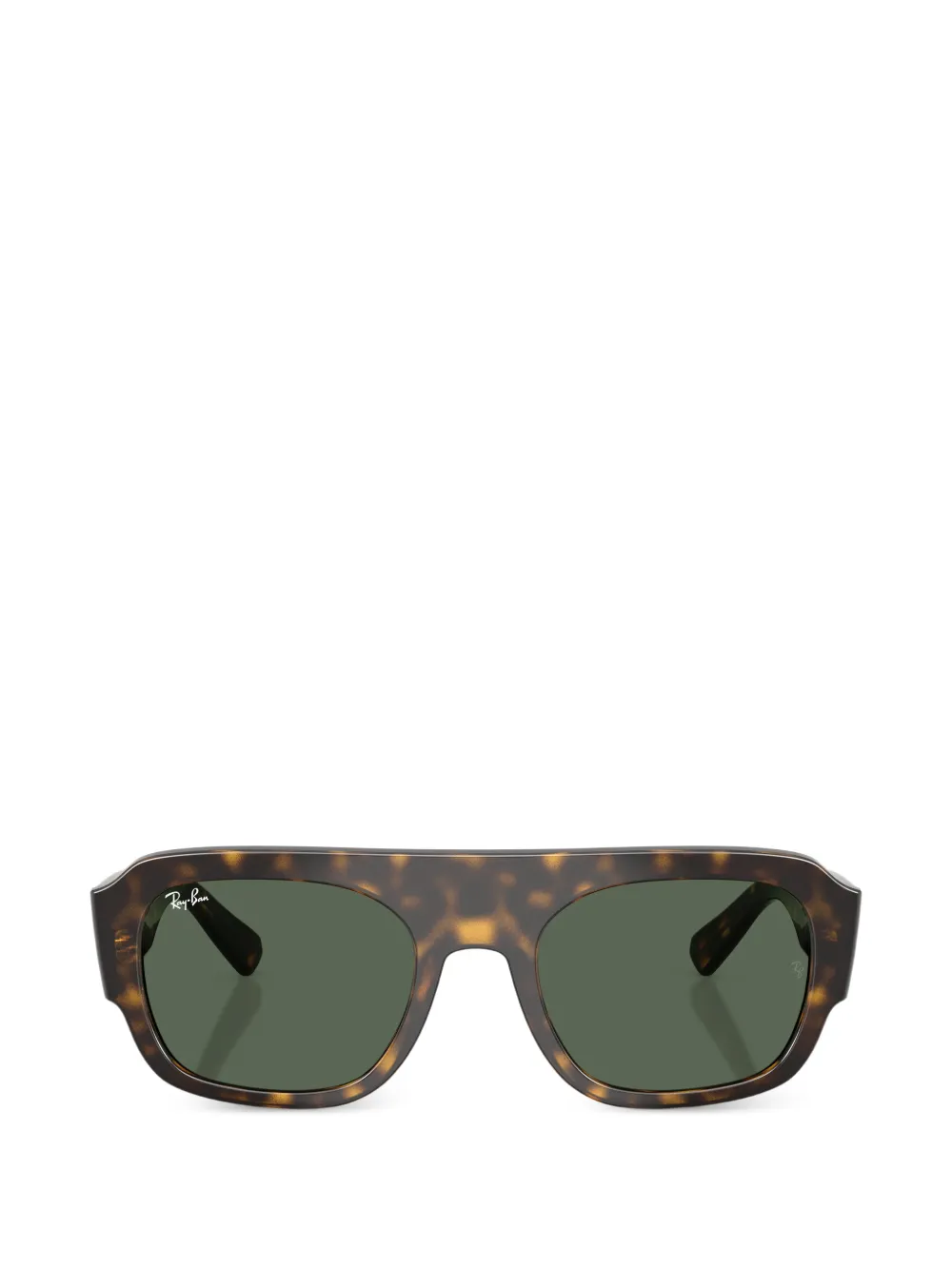 Ray-Ban tortoiseshell-effect rectangle-frame sunglasses - Marrone