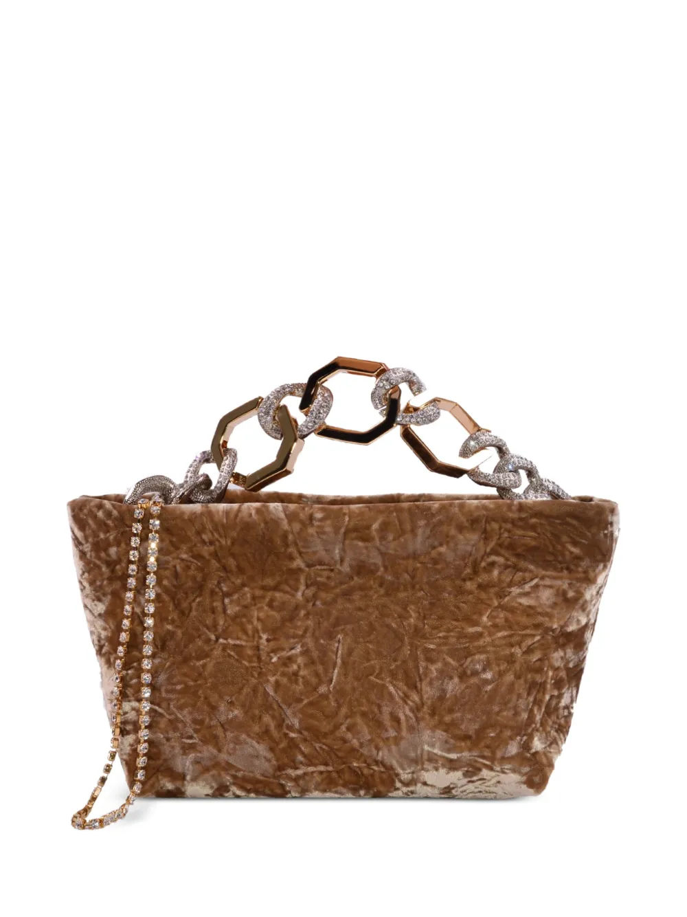 Gedebe crystal-embellished chain-handle tote bag - Marrone
