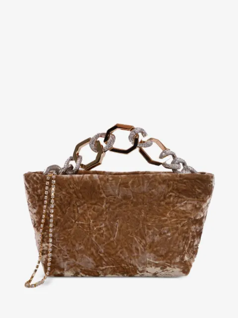 Gedebe crystal-embellished chain-handle tote bag