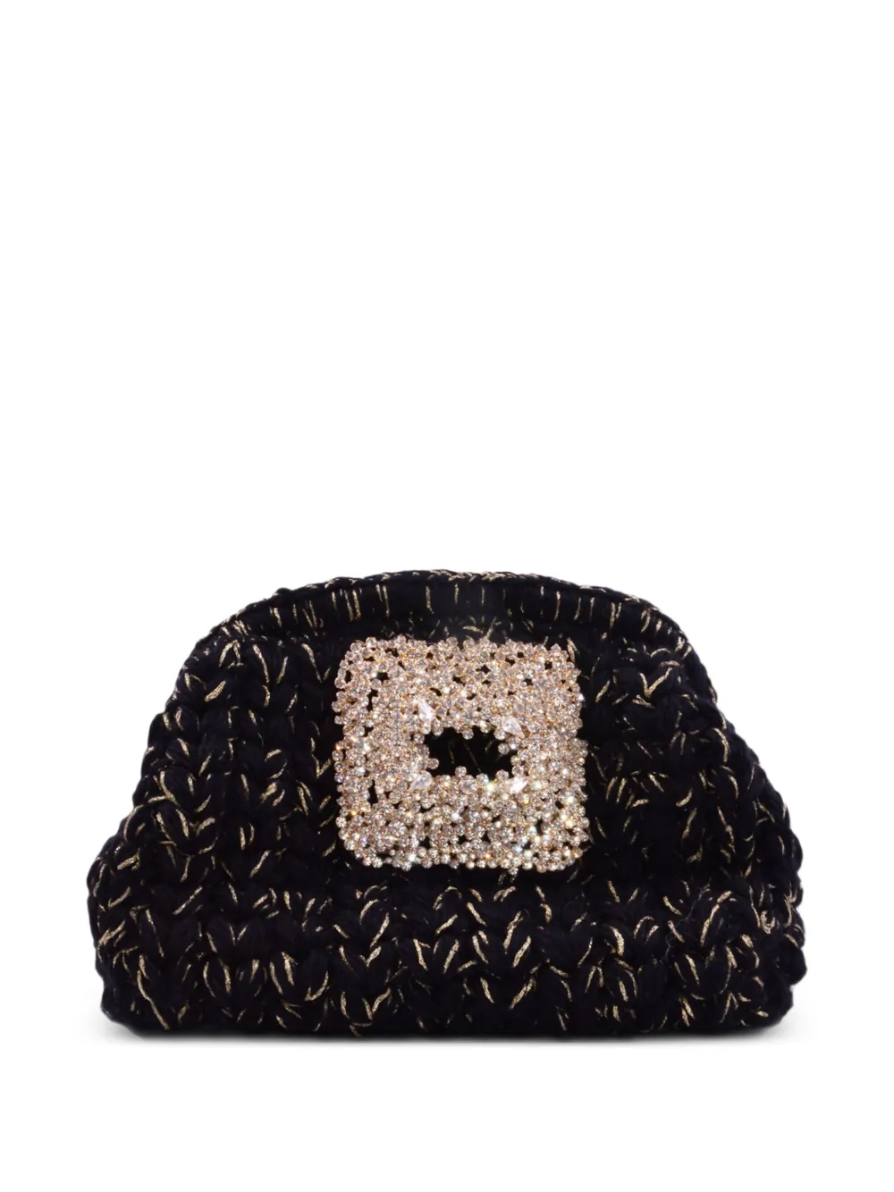 Gedebe jewel-buckle clutch bag - Nero