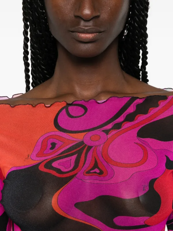 pucci midi dresses PUCCI Halterneck printed silk-twill midi dress by Pucci