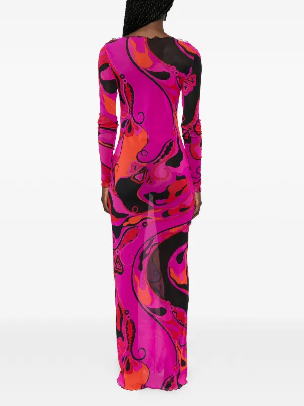 pucci long sleeve dress Iride Print Lycra Dress PUCCI