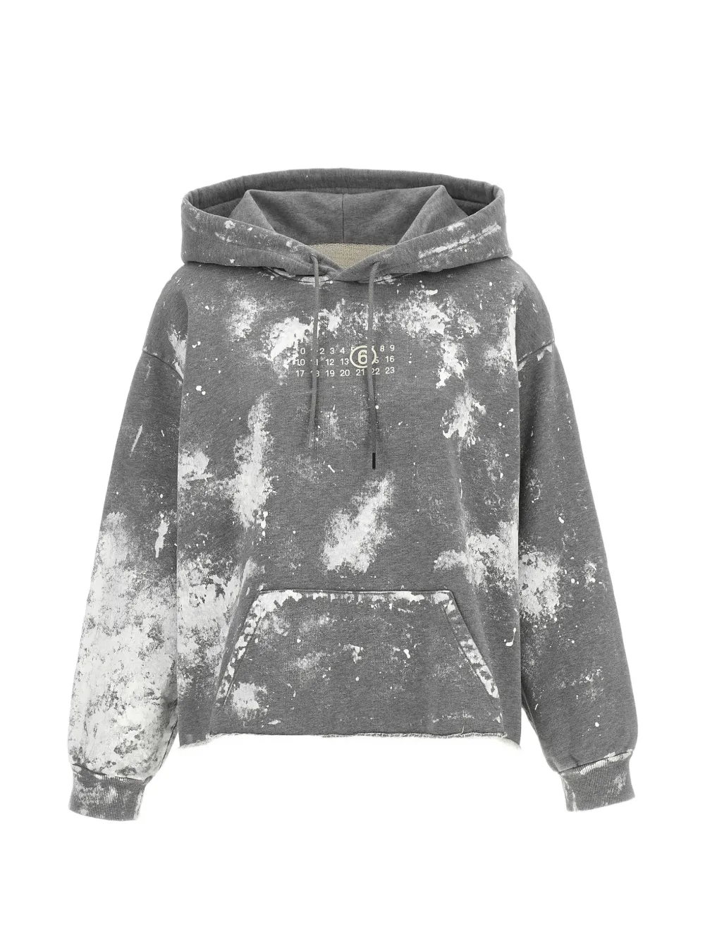 MM6 Maison Margiela Numeric Signature paint-splatter hoodie - Grey