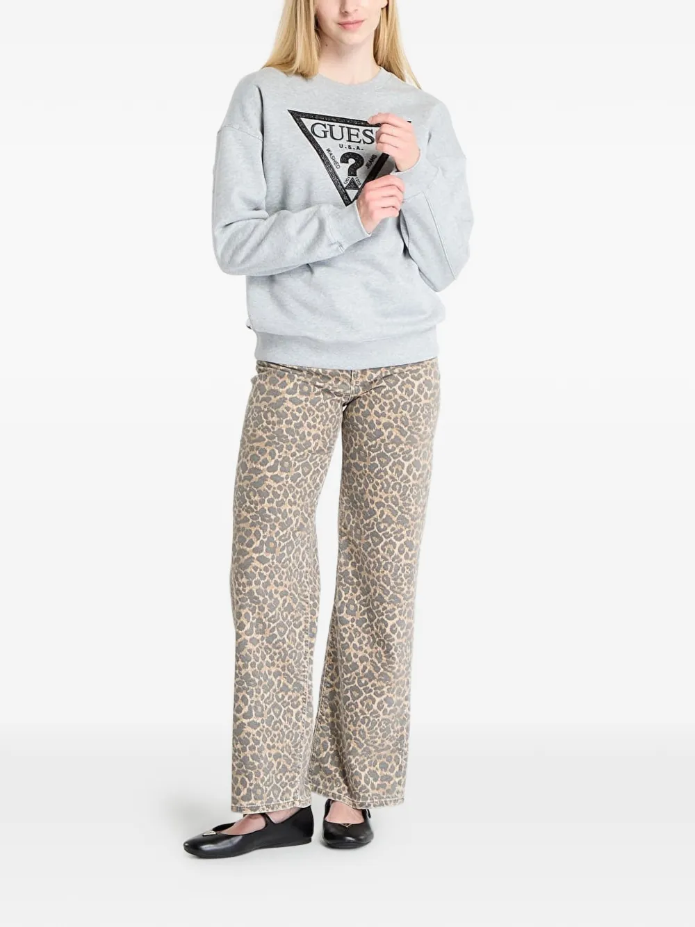 GUESS USA Sweater met logo Grijs