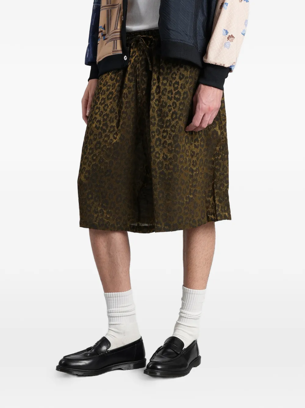  Needles Leopard-print Drawstring Shorts 